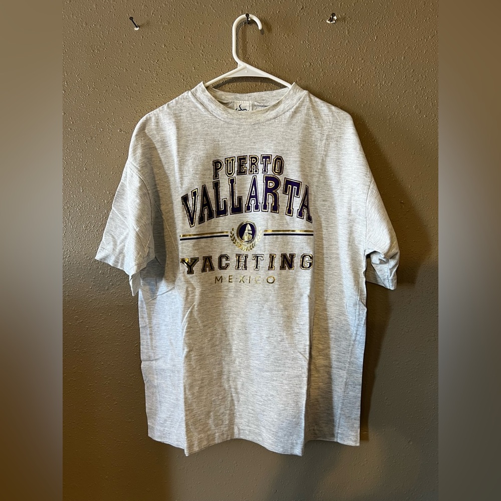 Vintage 90s Puerto Vallarta Yachting Mexico Sun Sport Shirt Size Large